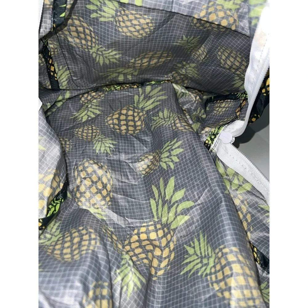 KAVU Convertible Backpack Bag Pineapple Print Green Zip Strap